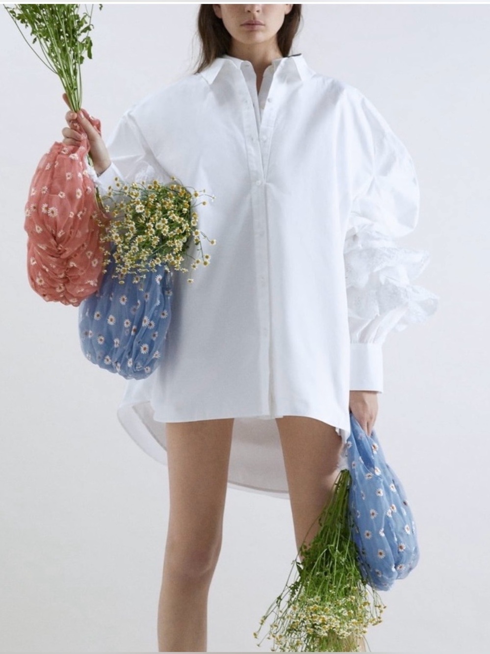 Zara Embroidered Tulle Bucket Bag - Picture 5 of 6